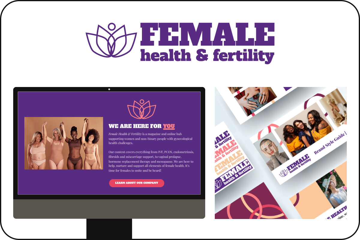 Female Health and Fertility website and branding snapshots