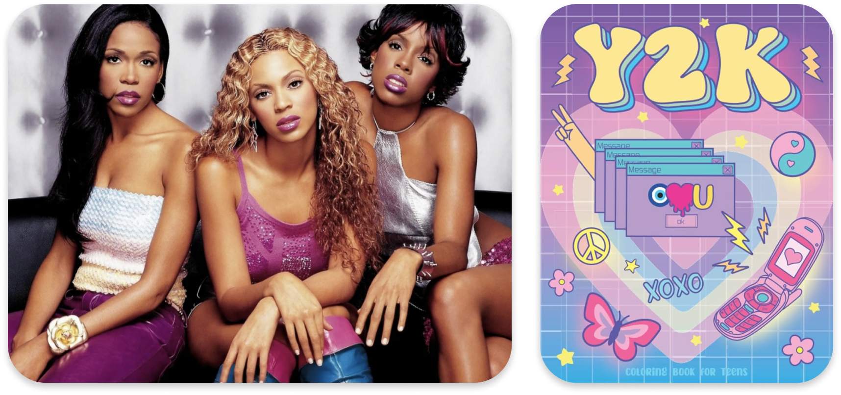 Destiny's child and a Y2K coloring book